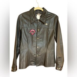 Harley Davidson, black leather jacket, size M